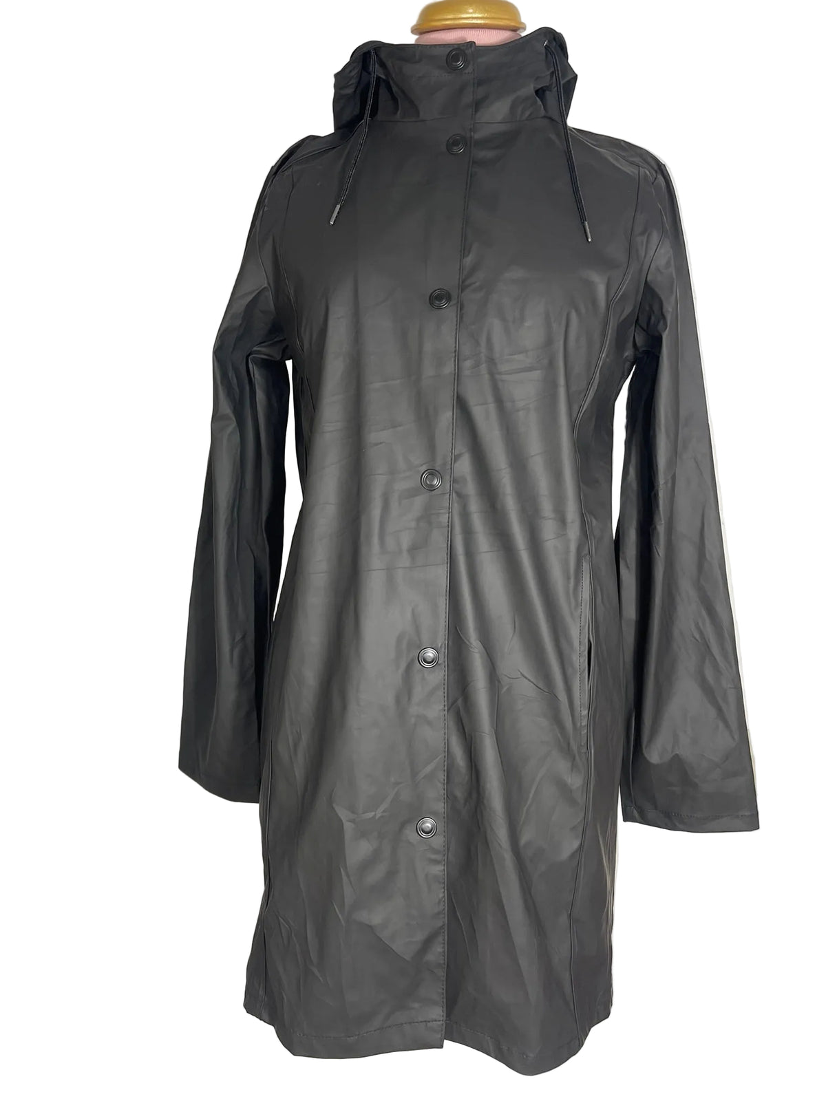 Imperméable noir à capuche