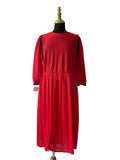 Robe mi-longue rouge imprimé graphique