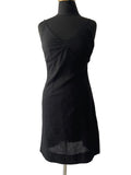 Robe nuisette noire bretelles fine lin