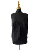 Gilet noir satiné six boutons dos nu