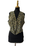 Gilet fleuri noir fond sombre style tapisserie