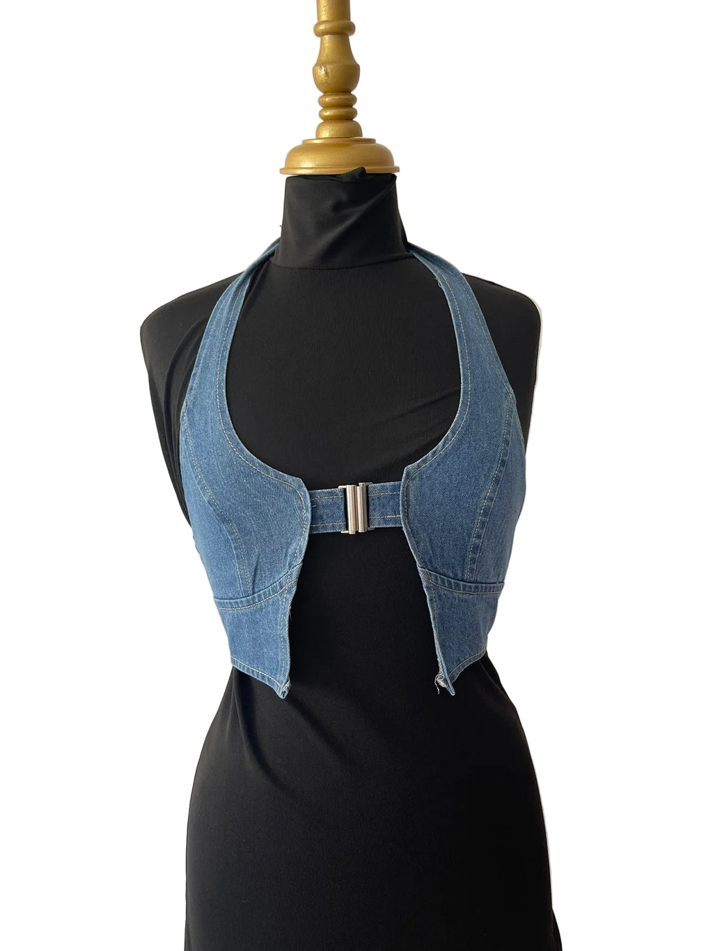 Crop-top dos nu en jean