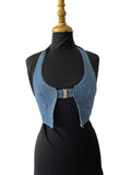 Crop-top dos nu en jean