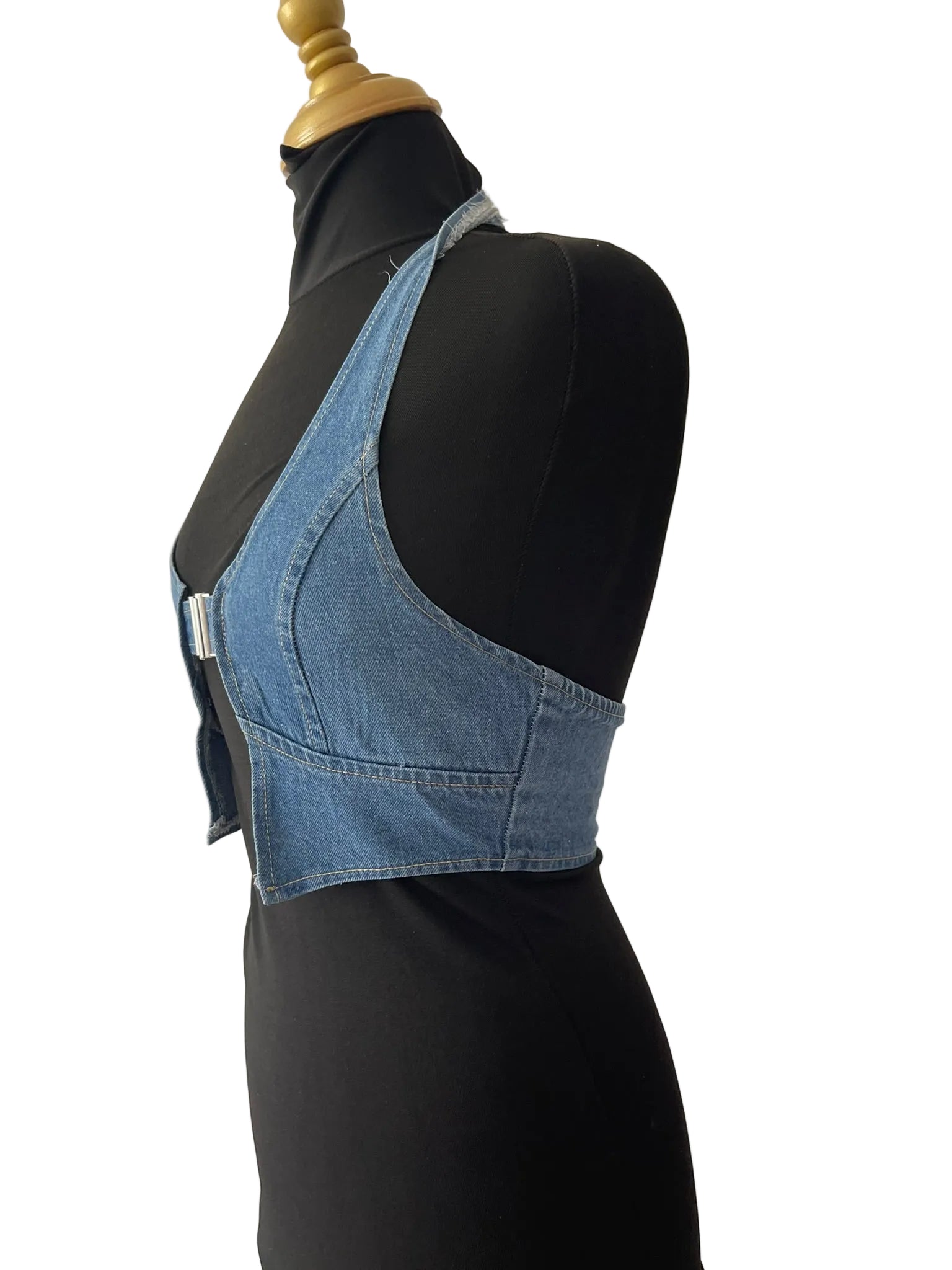 Crop-top dos nu en jean