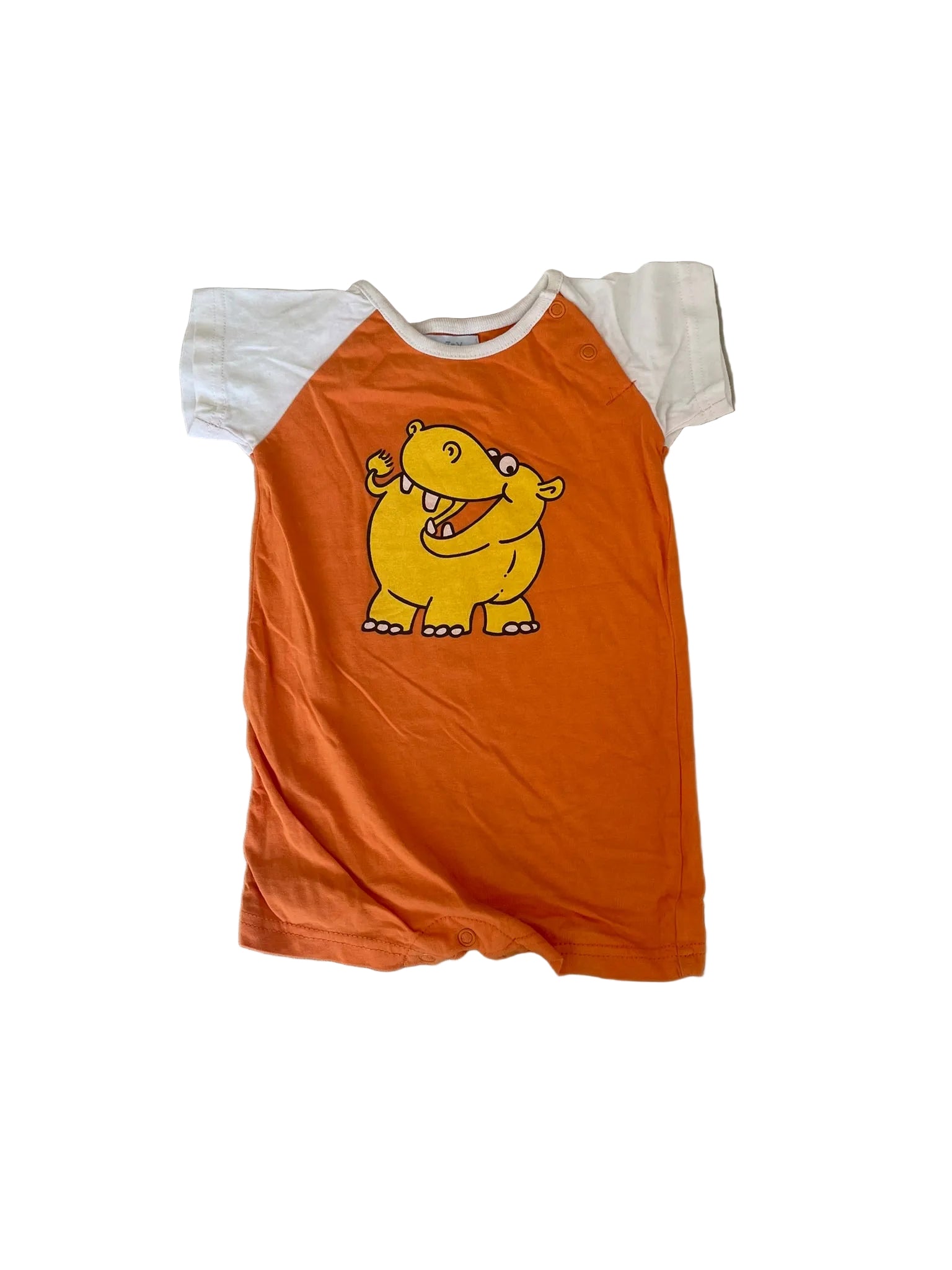 Barboteuse bébé manches courtes – Orange & Hippo