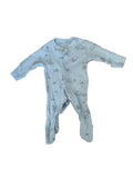 Grenouillère bébé avec pieds – Bleu ciel animaux