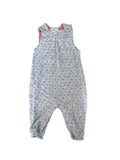 Salopette bébé sans manches – Gris chiné & Rose