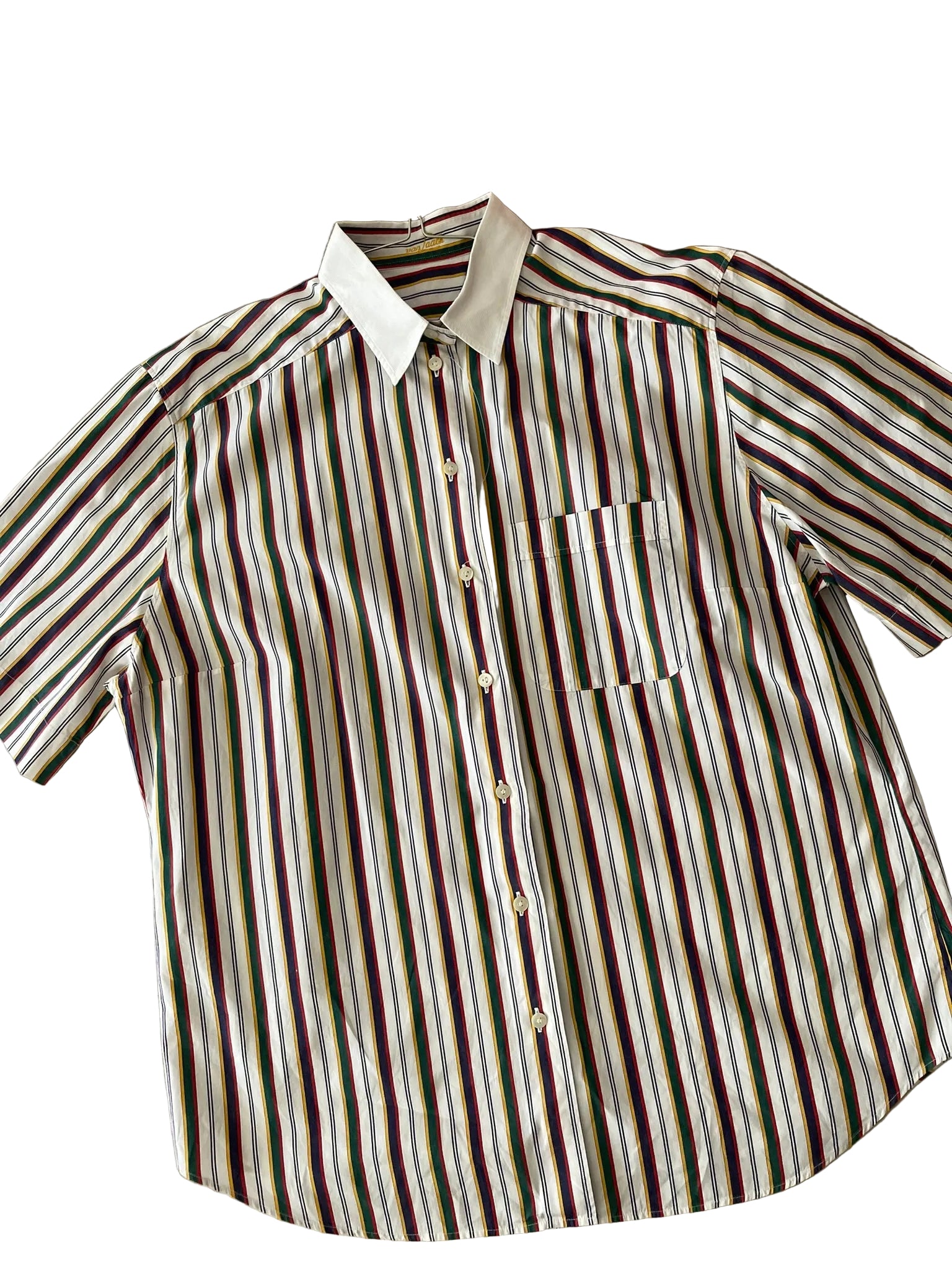 Chemise vintage à rayures multicolores