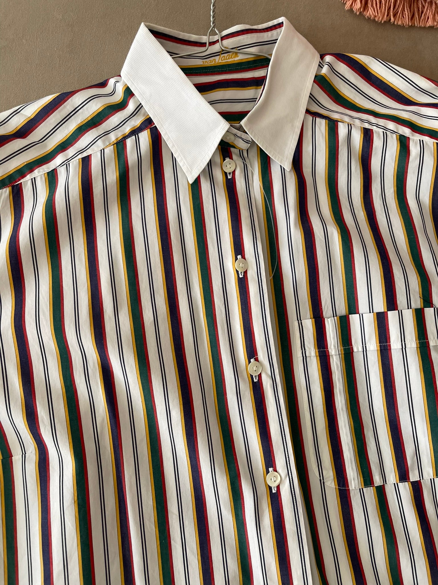 Chemise vintage à rayures multicolores