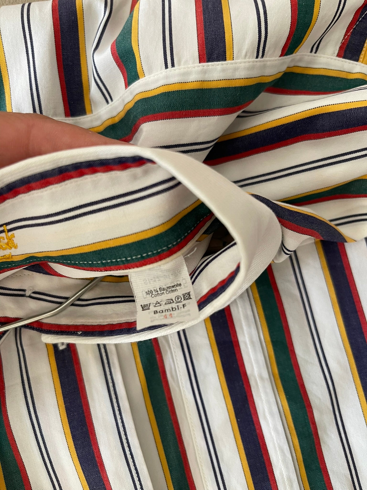 Chemise vintage à rayures multicolores
