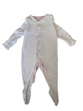 Grenouillère bébé avec pieds – Rose rayé