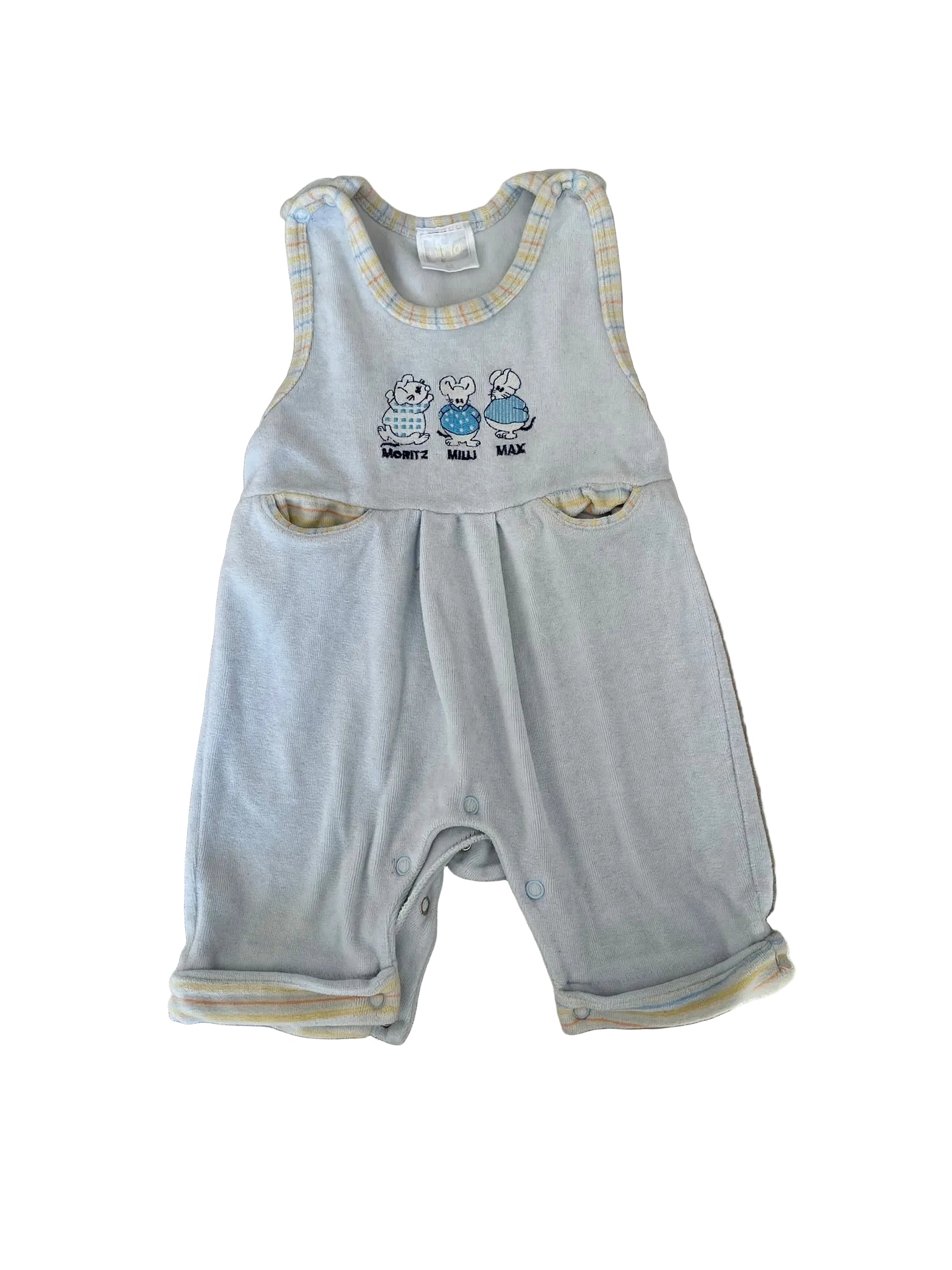 Salopette bébé velours – Bleu ciel souris Moritz Milli Max