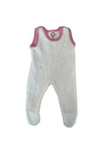 Grenouillère bébé éponge – Blanc & Rose