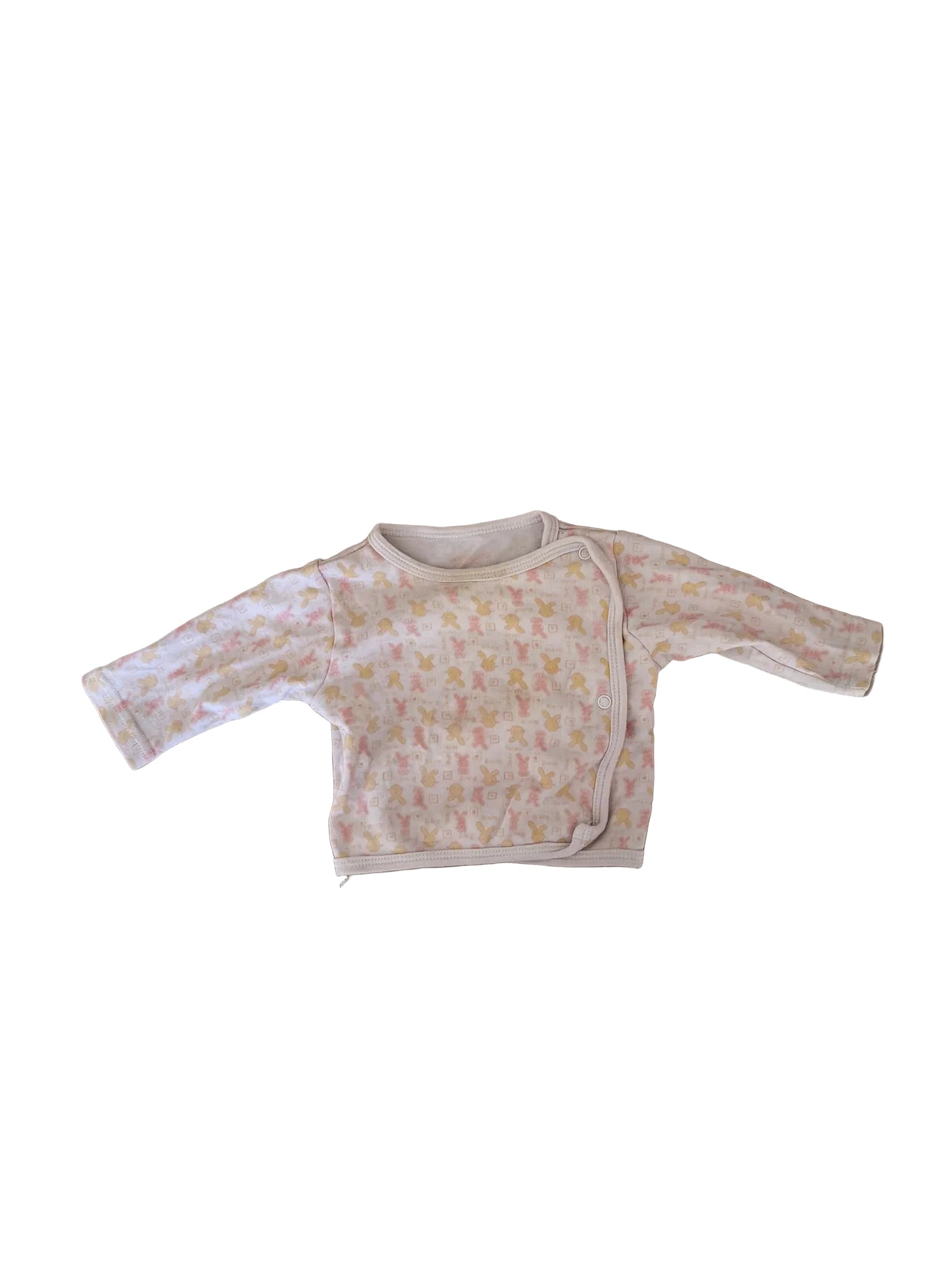 Brassière bébé manches longues – Imprimé lapins pastel
