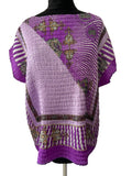 Tunique plissée violette aux motifs baroques