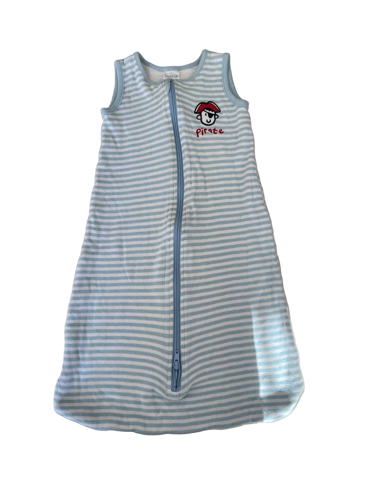 Gigoteuse bébé zippée – Bleu rayé pirate