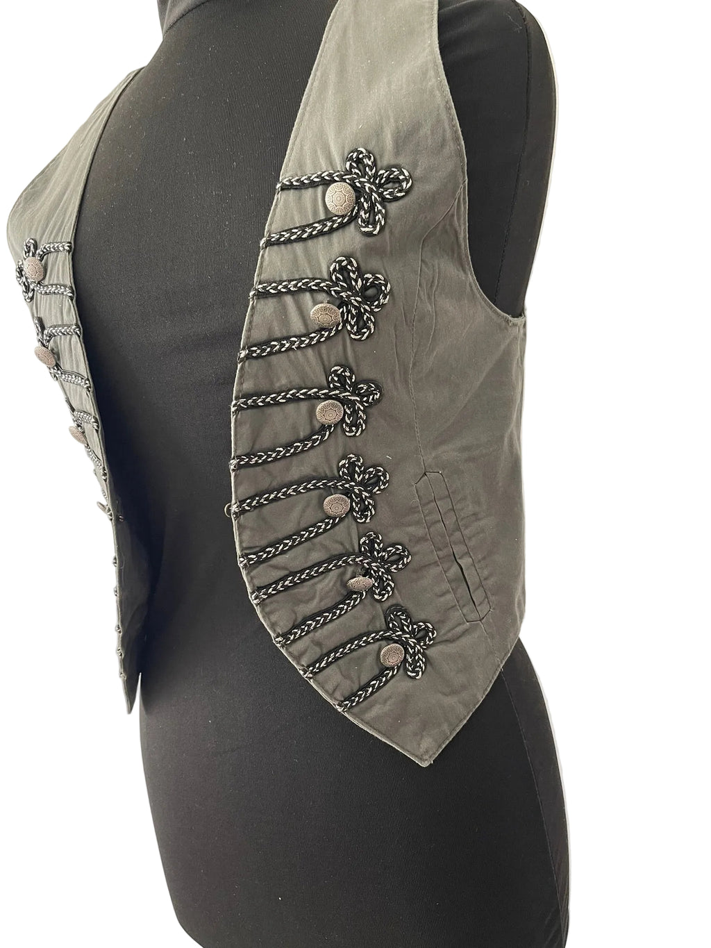 Gilet d'officier kaki à brandebourgs