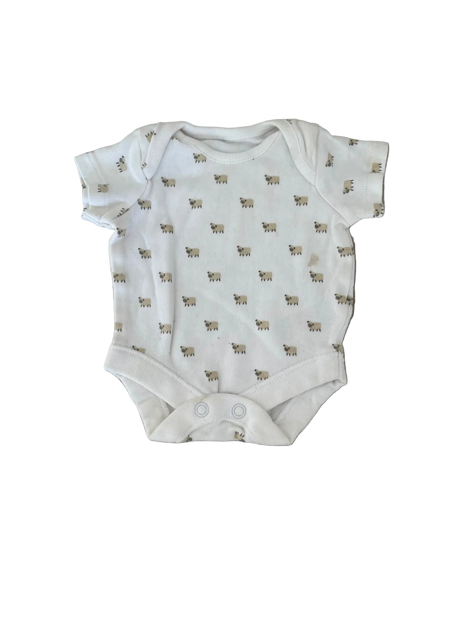 Body bébé manches courtes – Blanc imprimé moutons