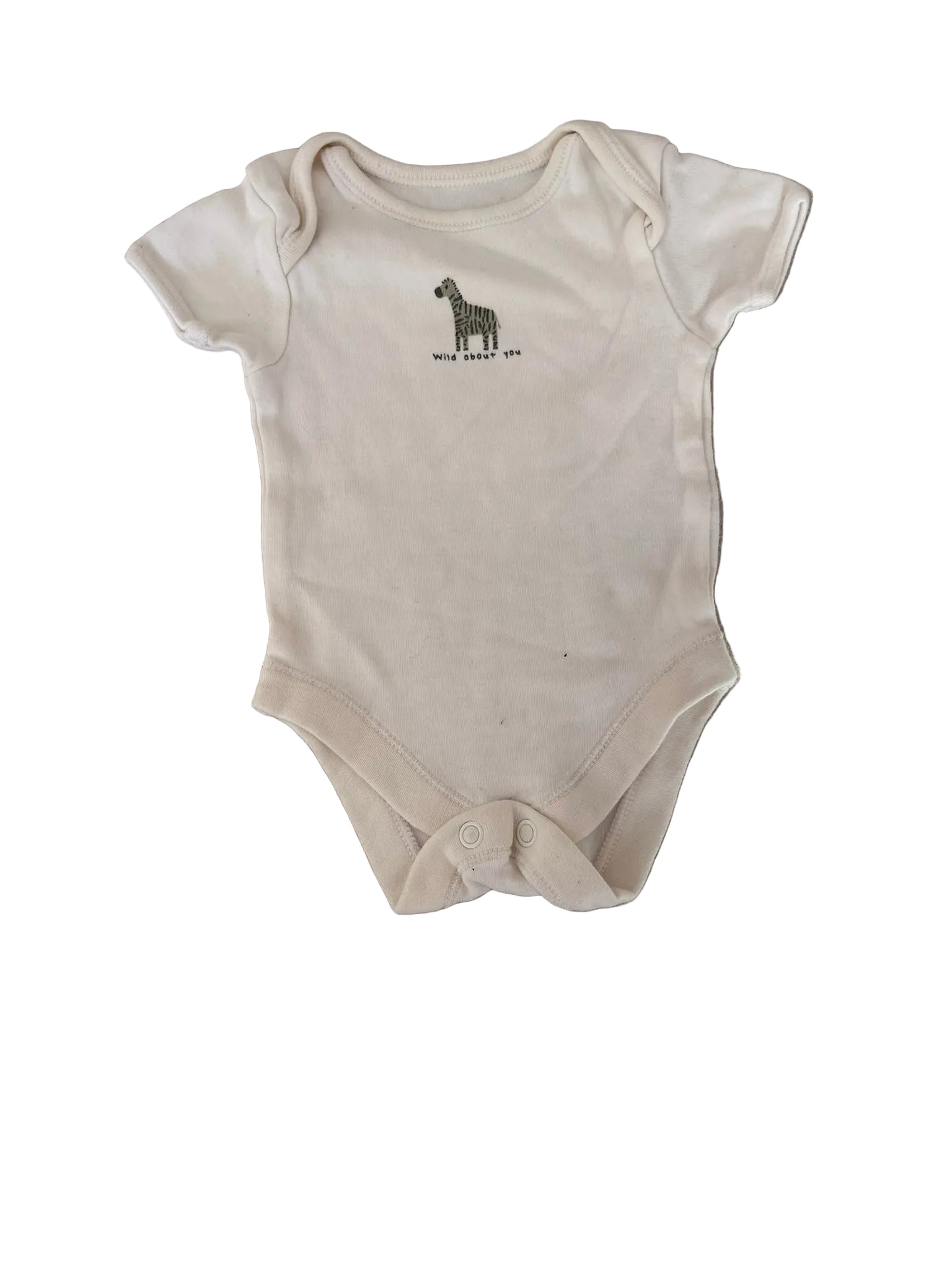 Body bébé manches courtes – Blanc Wild About You zèbre
