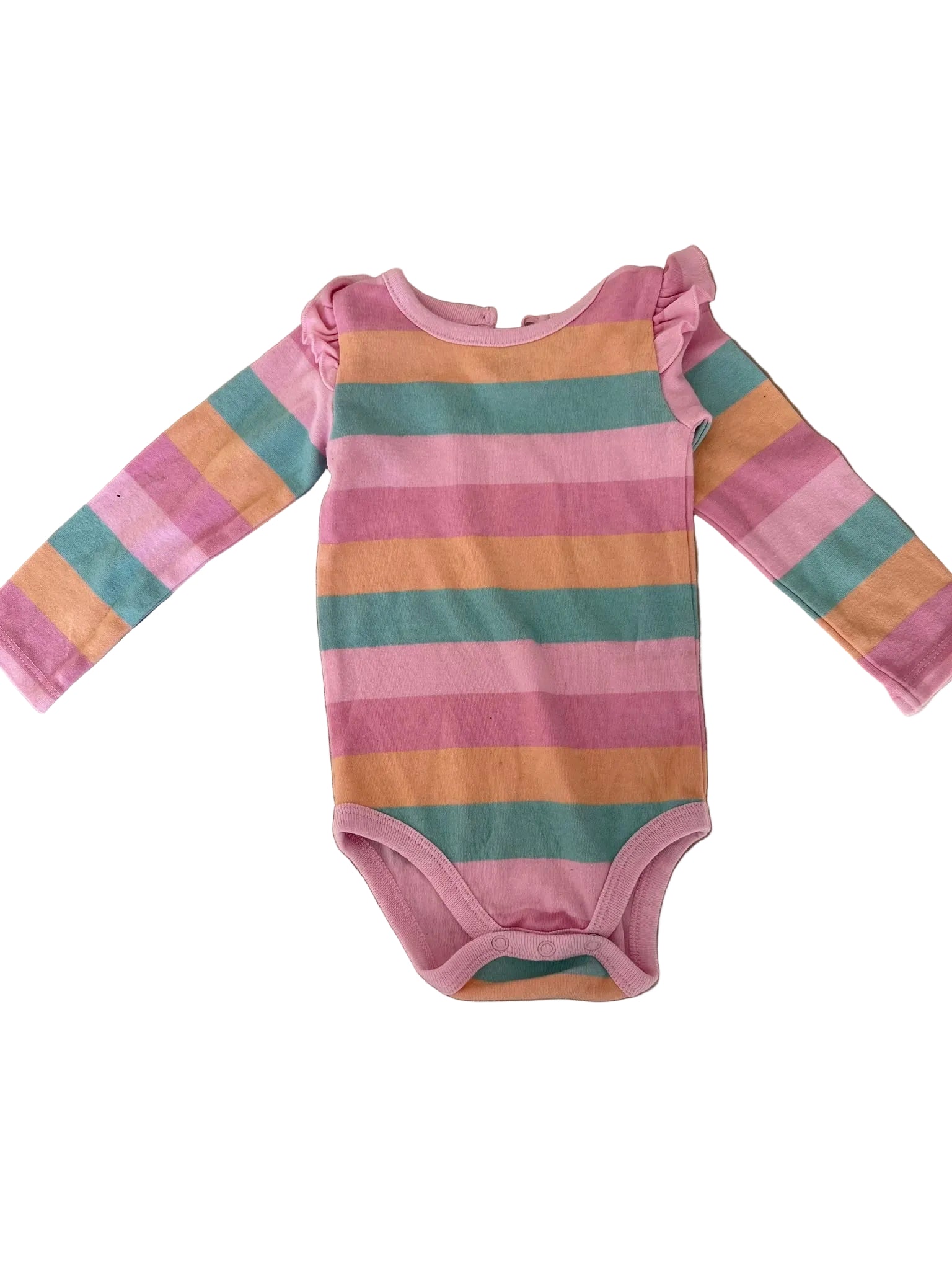Body bébé manches longues – Rayures arc-en-ciel