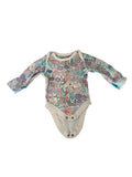 Body bébé manches longues – Imprimé jardin lapins & fleurs