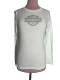 T-shirt blanc à logo strass