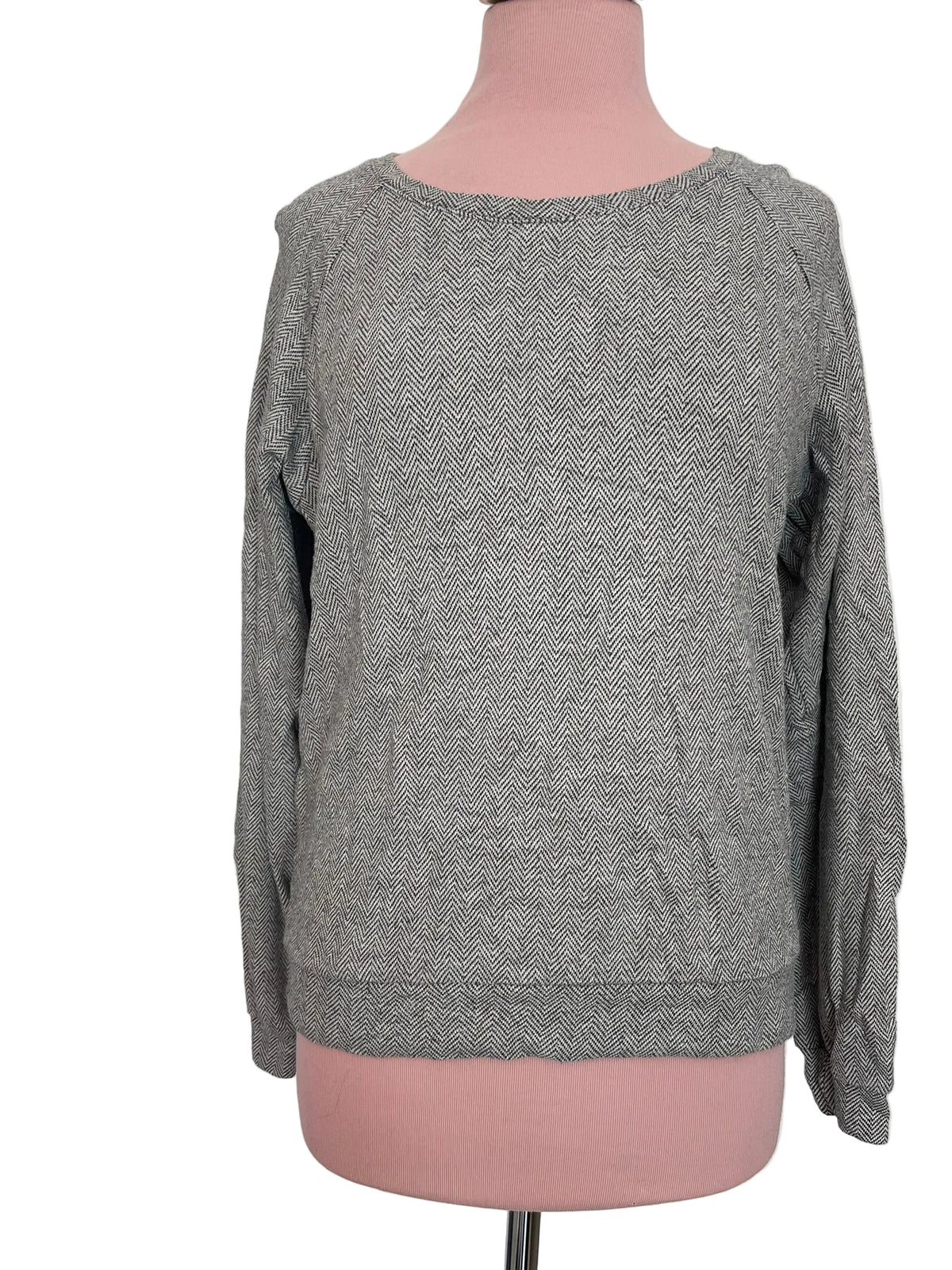 Pull gris chevron manches longues