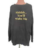 Sweat noir oversize "Shhhh... You'll Wake Me"