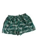 Short fluide imprimé tropical vert et blanc