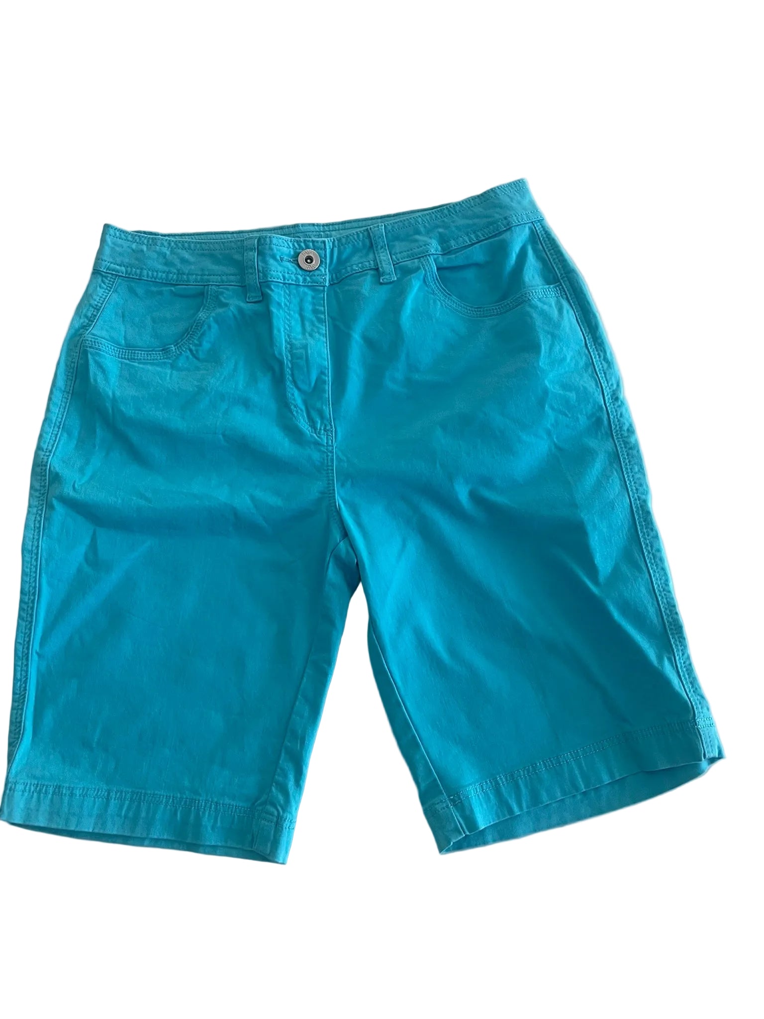 Short bermuda turquoise coton cinq poches
