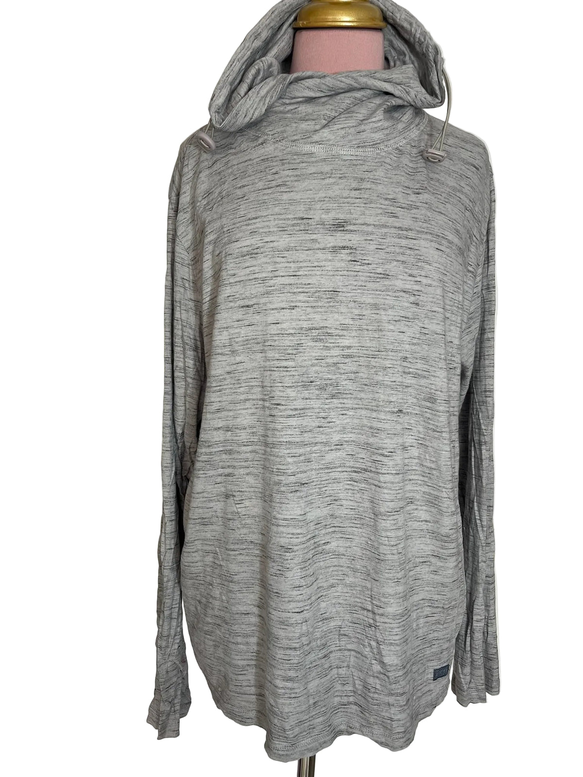 Sweat à capuche gris chiné