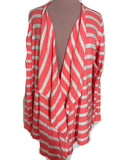 Gilet rayé corail et blanc drapé