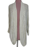 Cardigan long écru en maille tricot