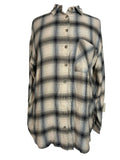 Chemise à carreaux beige oversize