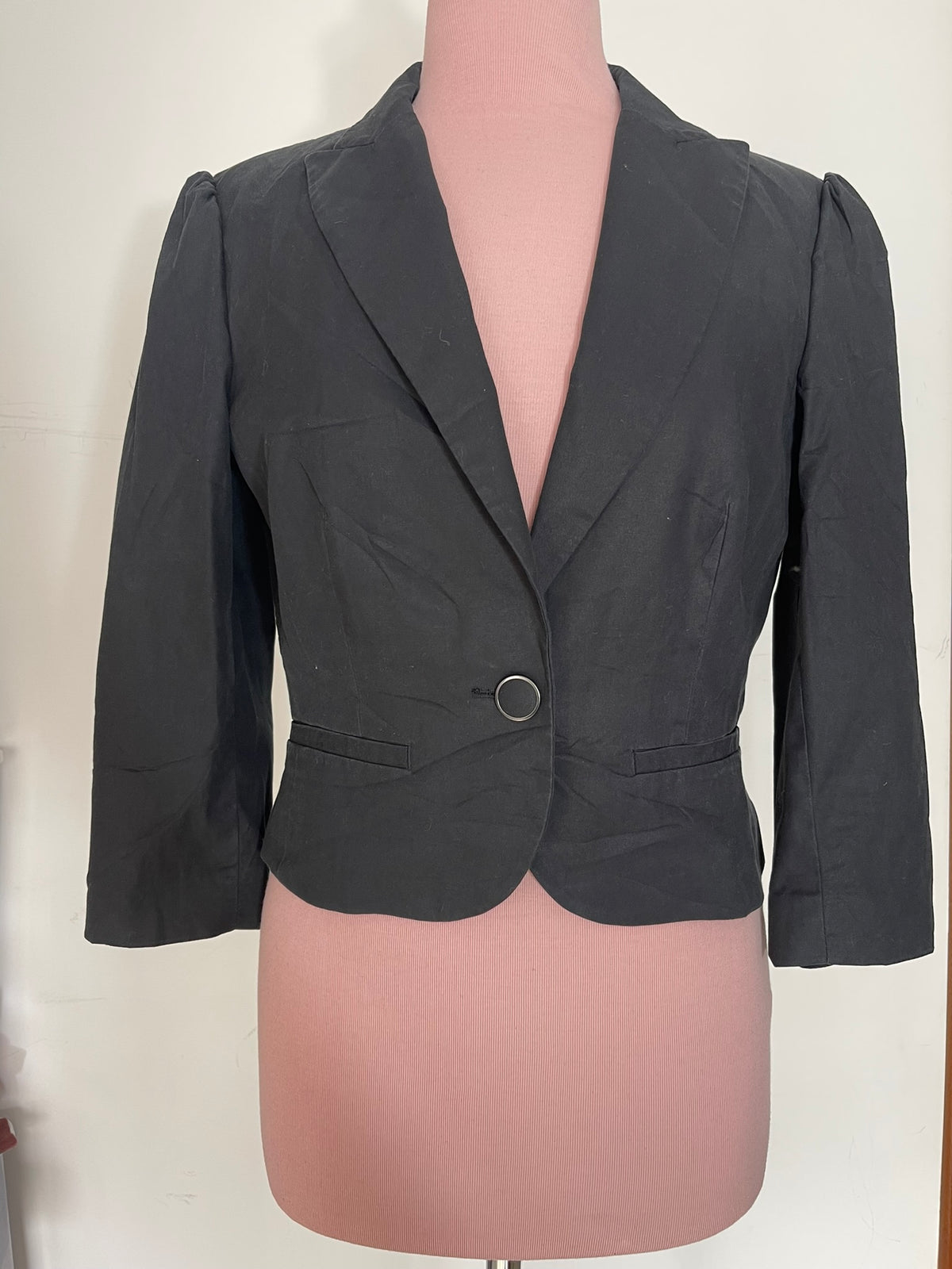 Blazer court noir cintré