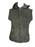 Gilet kaki sans manches à capuche