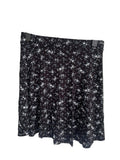 Jupe patineuse noire fleuri blanc pois