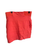 Mini-jupe bandage orange-rouge élastiques