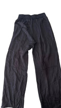 Pantalon large noir fluide taille élastique femme
