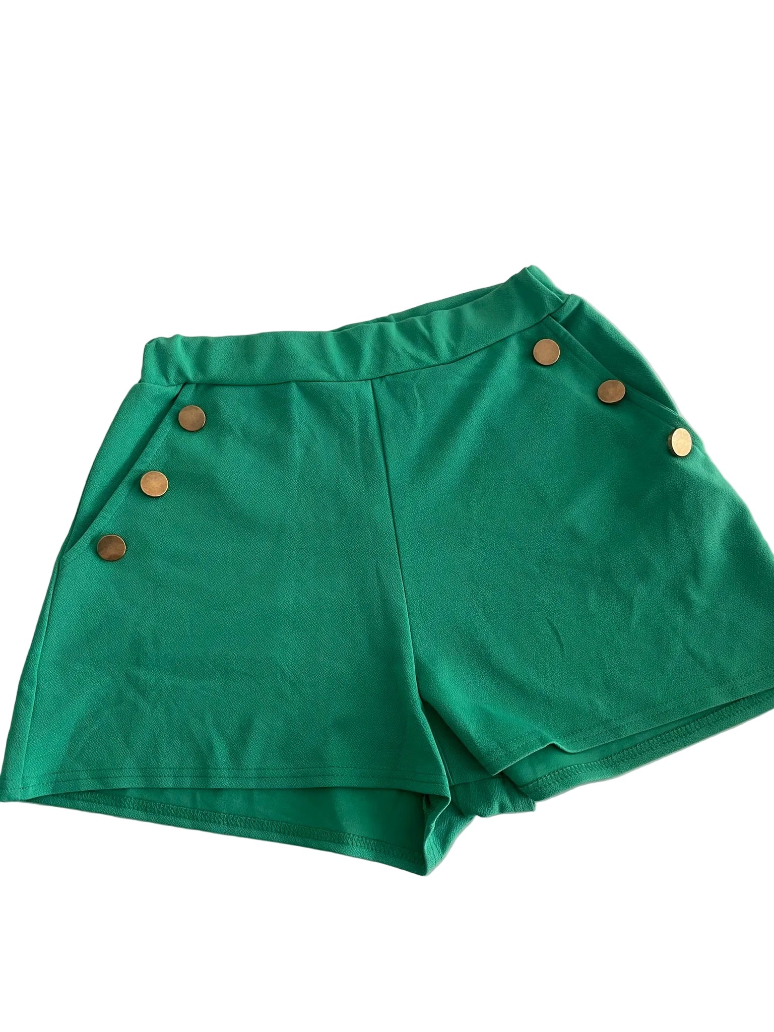 Short vert émeraude boutons dorés style marin