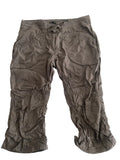 Pantalon cargo kaki taupe froissé lien bas