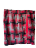 Jupe courte tartan rouge gris noir fermeture rouge femme