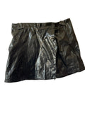 Mini-jupe simili-cuir noir brillant femme