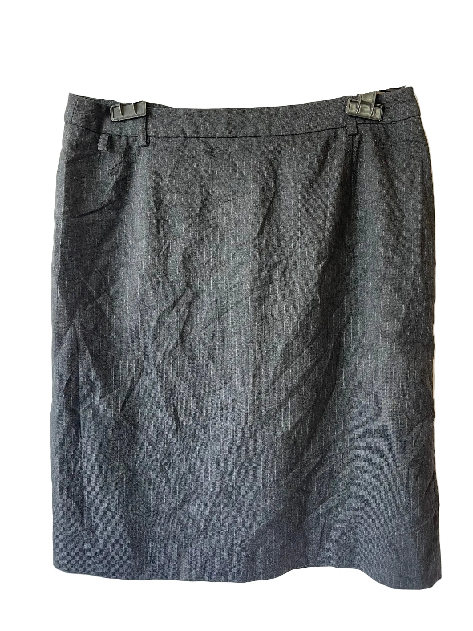 Jupe crayon gris anthracite rayures fines femme