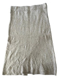 Jupe tricot beige écru ceinture et bas côtelés femme