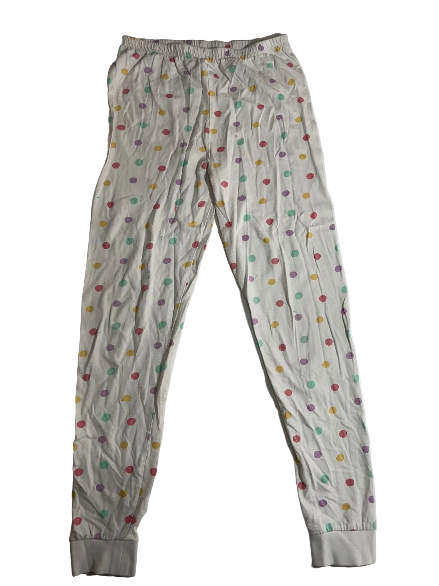 Pantalon pyjama blanc pois multicolores enfant