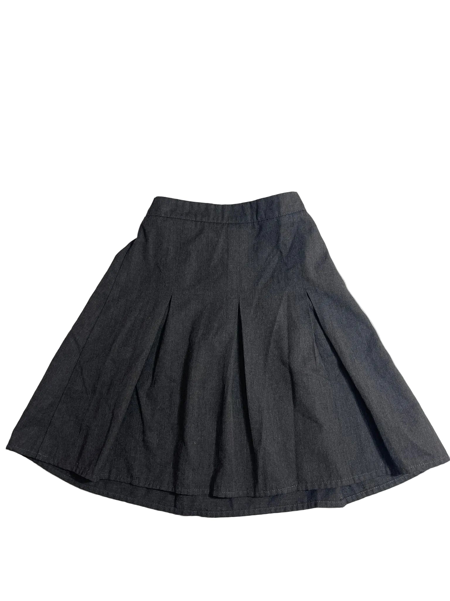 Jupe plissée gris foncé denim enfant