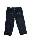 Pantacourt noir boutons dorés militaire fille