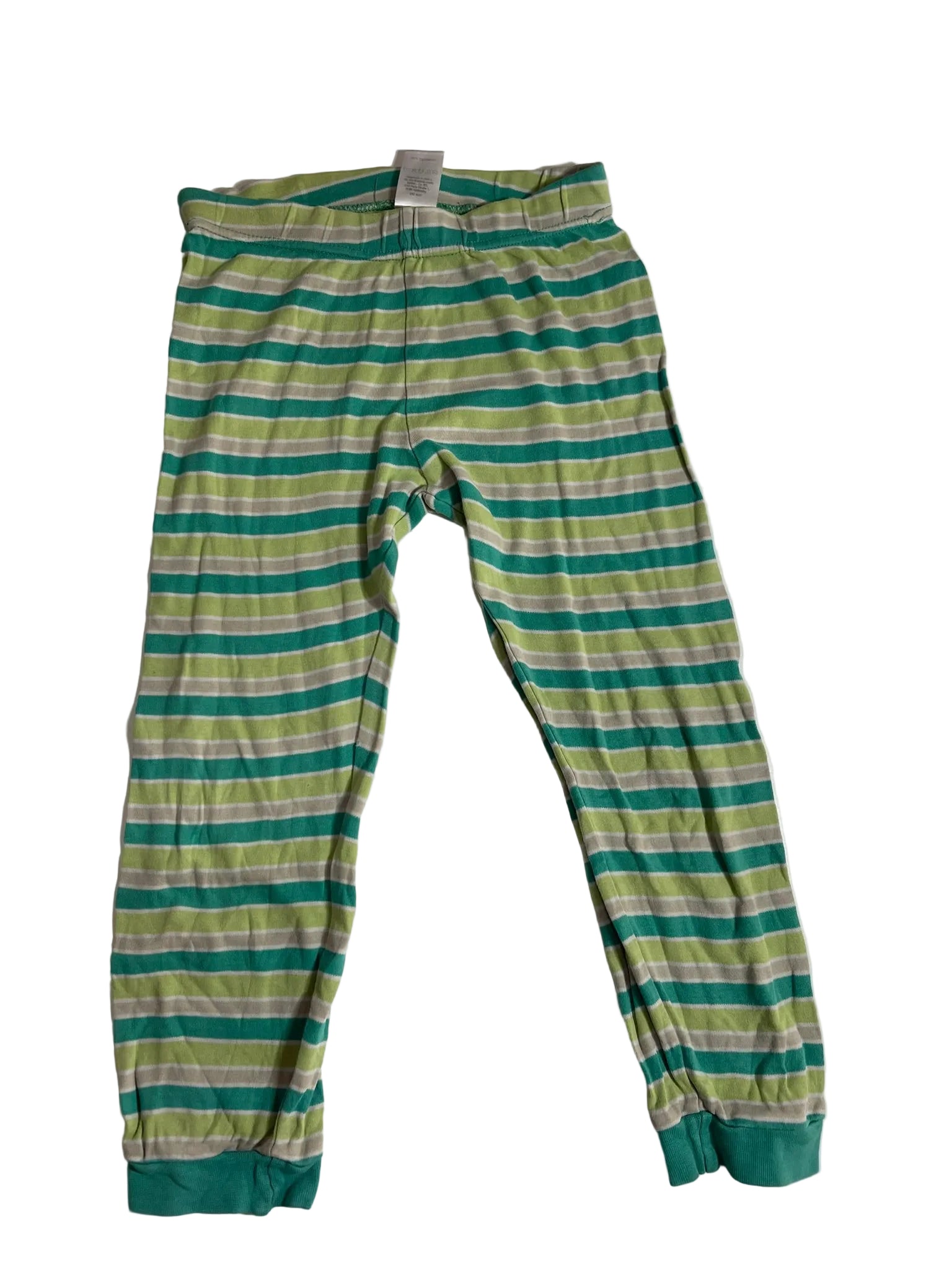 Pantalon pyjama rayé vert menthe et gris enfant