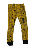 Pantalon pyjama jaune imprimé engins de chantier enfant